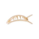 Almond beige striped curved hair clip with small prong base