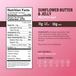 Protein bar nutrition facts panel showing 11g plant protein and 10g fiber