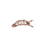 Tortoise-effect arched hair clip with rectangular cutout and prongs