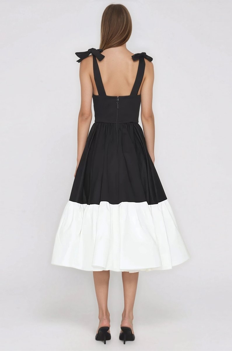Bronx and Banco Catalina Midi Dress – Black/Beige