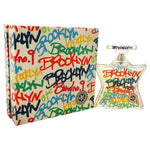 Eau de Parfum bottle and matching box with colorful Brooklyn graffiti artwork