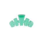 Mint green tiny claw hair clip with scalloped prongs