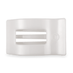 Large flat rectangle hair clip, coconut white, with centered opening
