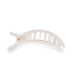 White large flat round hair clip with side prongs