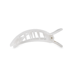 Clear arched hair clip with white square front and prongs