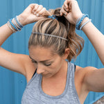 Crystal Clear Headband Spiral Coil Headband on a women's Hair Non Slip Lux Lovely