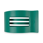 Large rectangular hair clip, teal green with black teeth