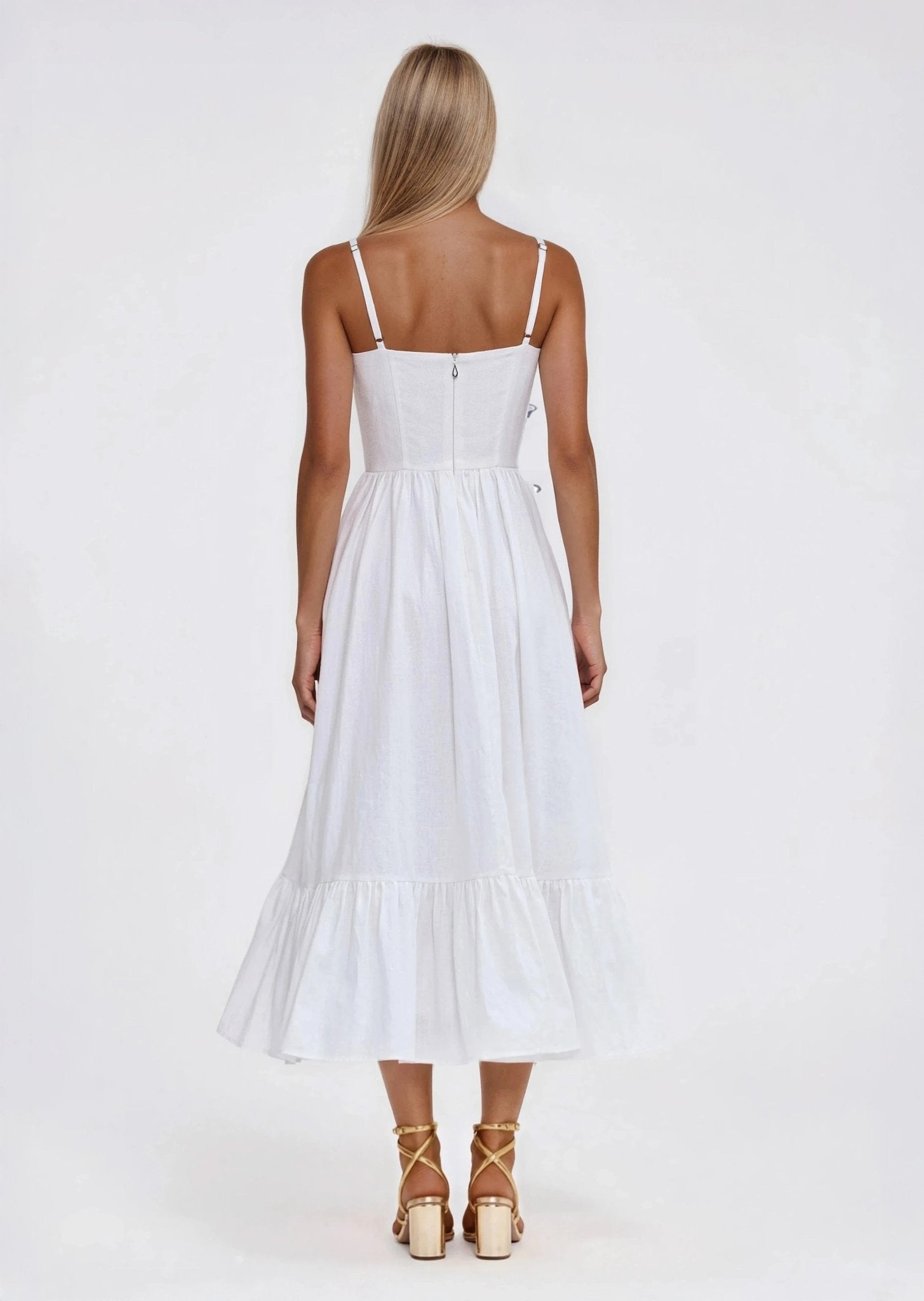 PatBO Flutter Poplin Butterfly Midi Dress – Off White