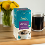 Teecino roasted dandelion dark roast herbal tea box with USDA organic seal
