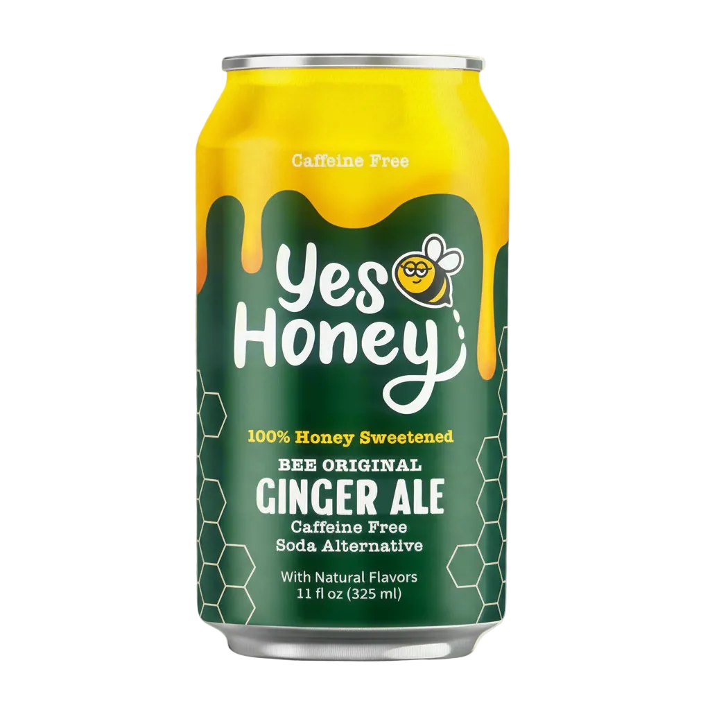 Yes Honey Sparkling Honey Sweetened Ginger Ale Soda Case