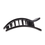 Jet black arched claw hair clip with ridged teeth