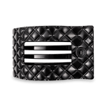 Jet Black Quilted Large Flat Rectangle Hair Clip - Lux Lovely