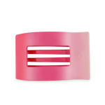 Large flat rectangle hair clip in pink gradient with inner cutout details