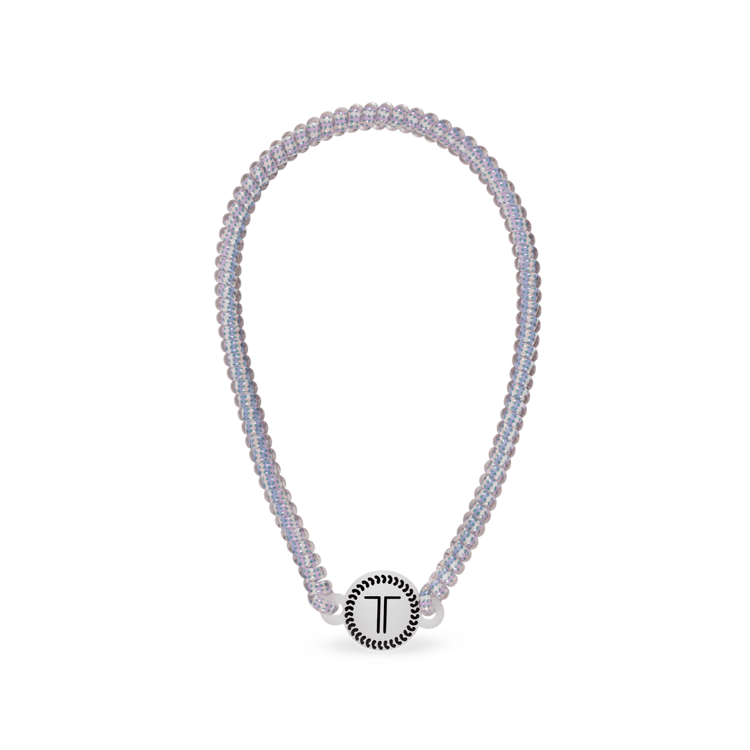 Lavender beaded headband with small round charm detail