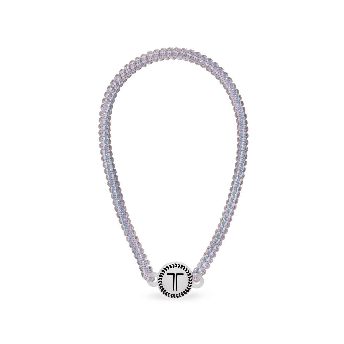 Lavender beaded headband with small round charm detail