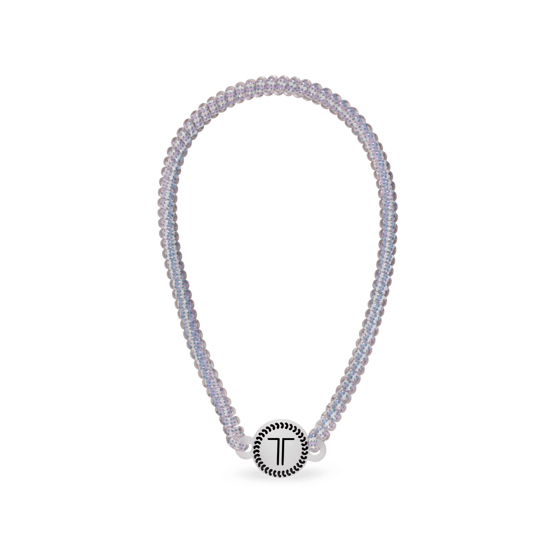 Lavender beaded headband with small round charm detail