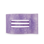 Lavender flat rectangle hair clip with center bar cutouts