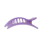 Lavender curved claw hair clip with ridged teeth and small gold detail