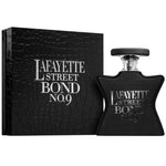 Black croc-texture Eau de Parfum bottle with matching box, silver cap, Lafayette Street No.9