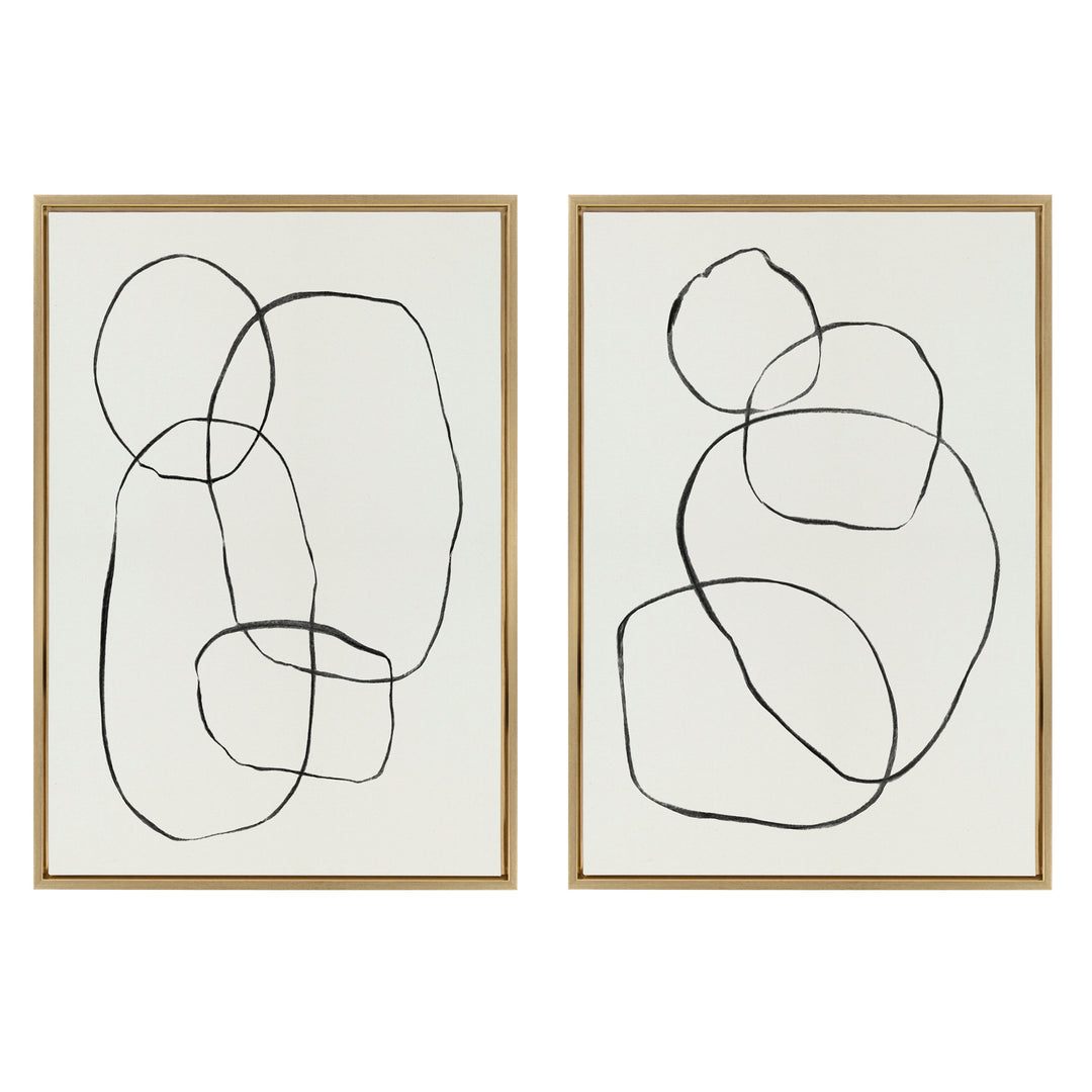 Sylvie Going in Circles Framed Textured Canvas Set by Teju Reval of SnazzyHues