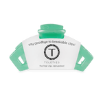 Mint green medium hair clip with attached brand hang tag