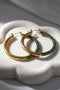 Two-tone emerald beaded chunky rope hoop earrings with gold-tone hoops