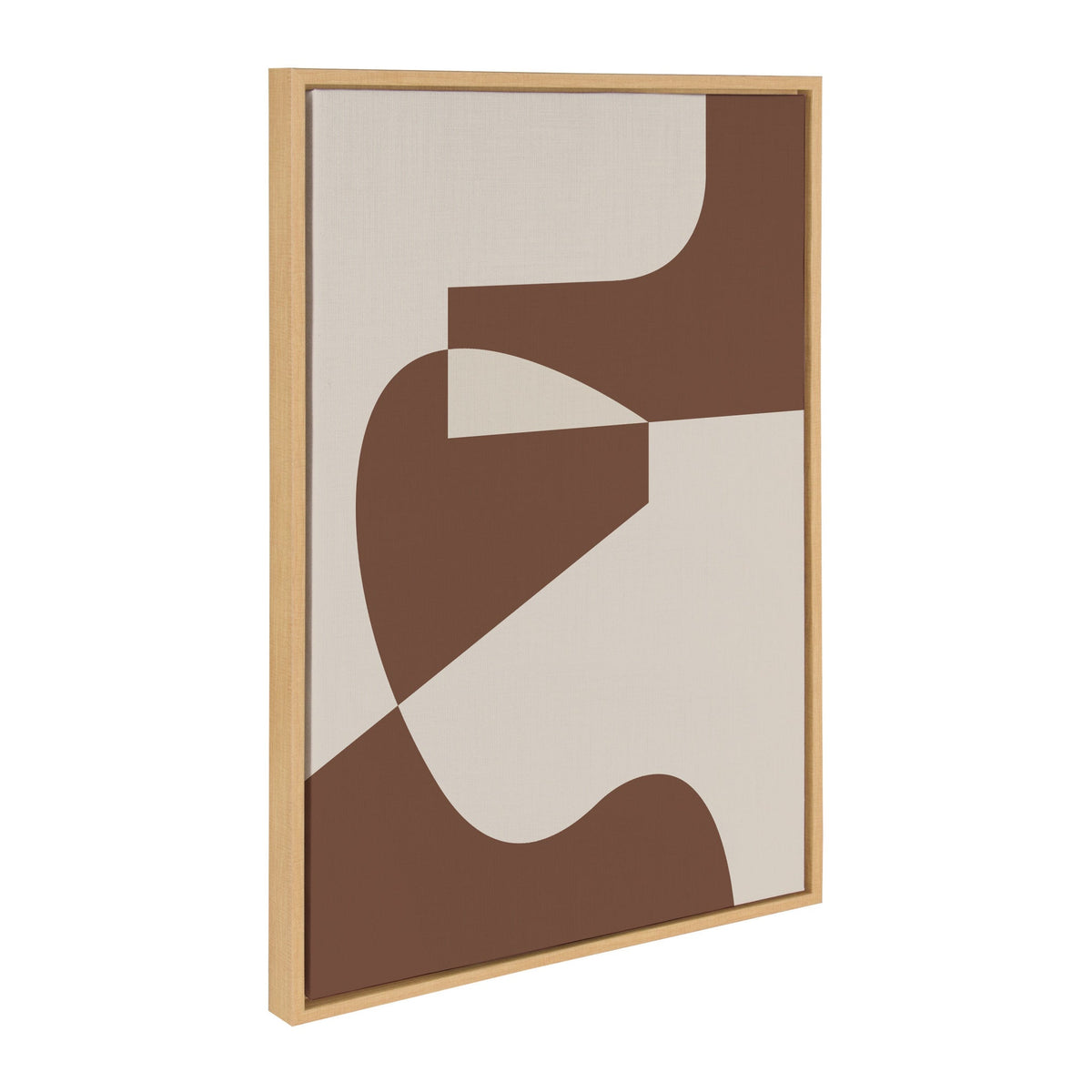 Sylvie Eye Catching Sleek Abstract 4 Brown and Beige Framed Canvas by The Creative Bunch Studio