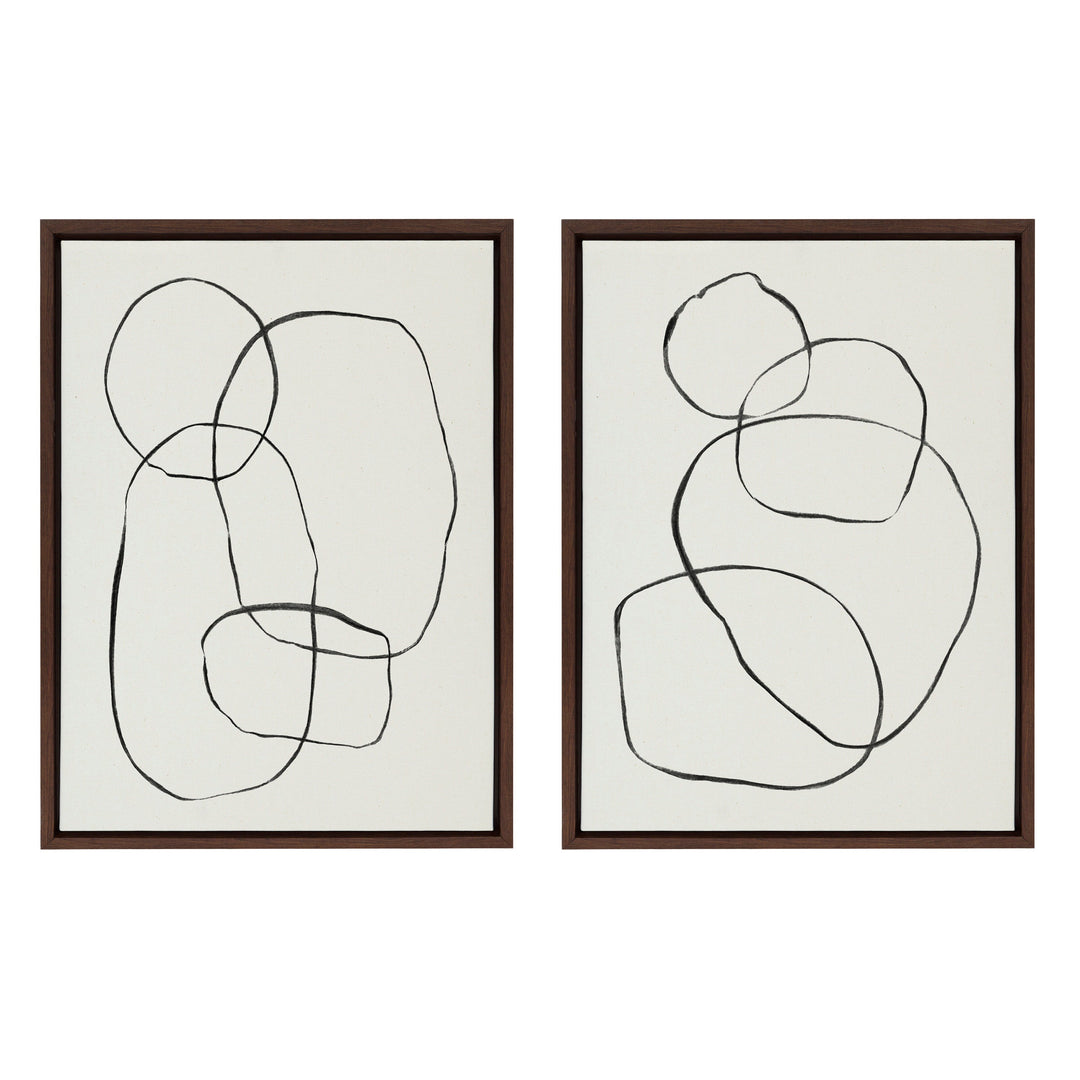 Sylvie Going in Circles Framed Textured Canvas Set by Teju Reval of SnazzyHues
