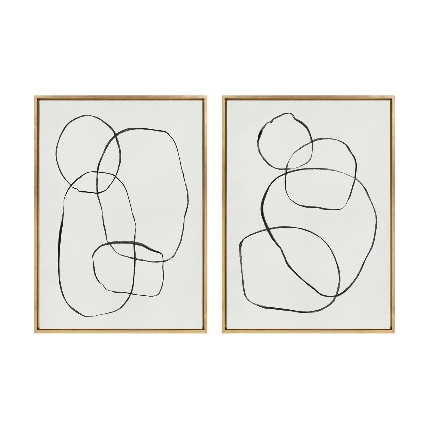 Sylvie Going in Circles Framed Textured Canvas Set by Teju Reval of SnazzyHues