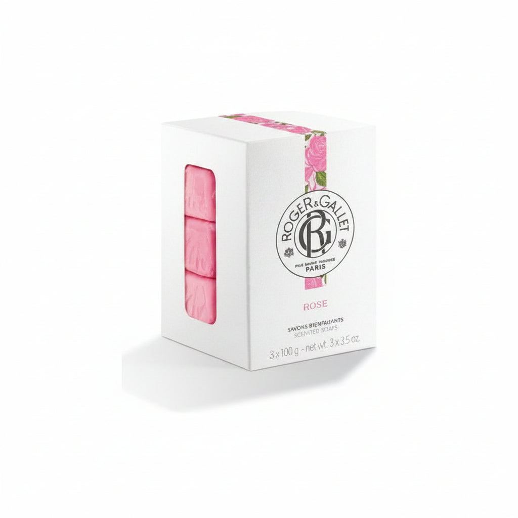 Roger & Gallet Rose Wellbeing Soaps Box of 3x3.5 oz
