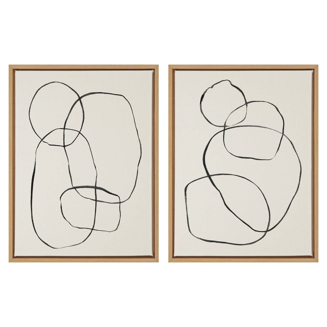 Sylvie Going in Circles Framed Textured Canvas Set by Teju Reval of SnazzyHues