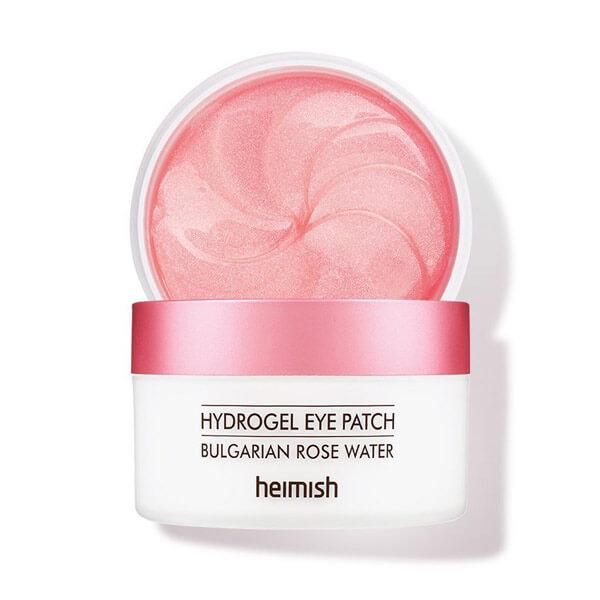 Heimish hydrogel eye patch jar, pink gel mask in open container