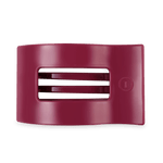 Large maroon flat rectangle hair clip with open center cutout