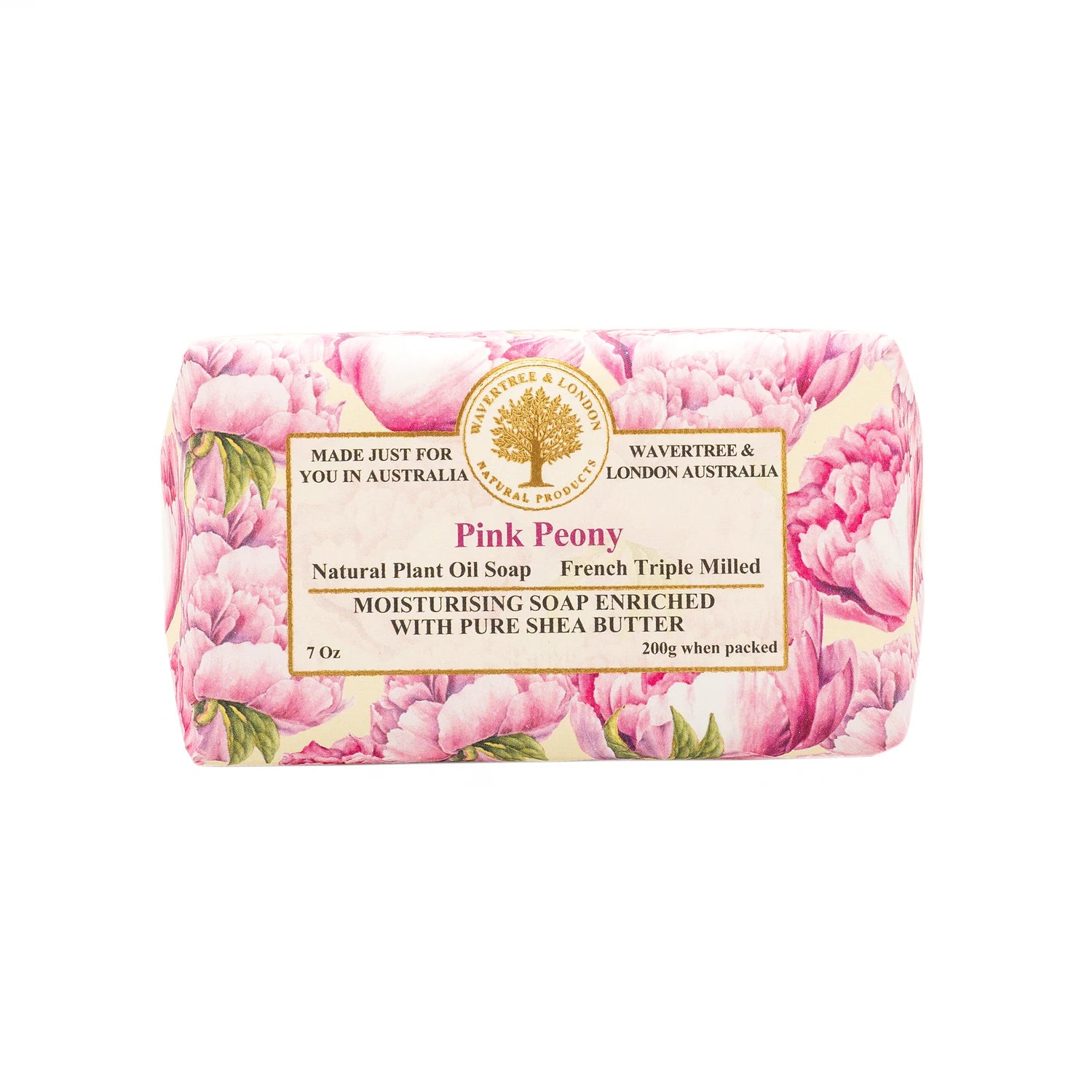 Wavertree & London Australian Natural Pink Peony Soap Bar 7 Oz