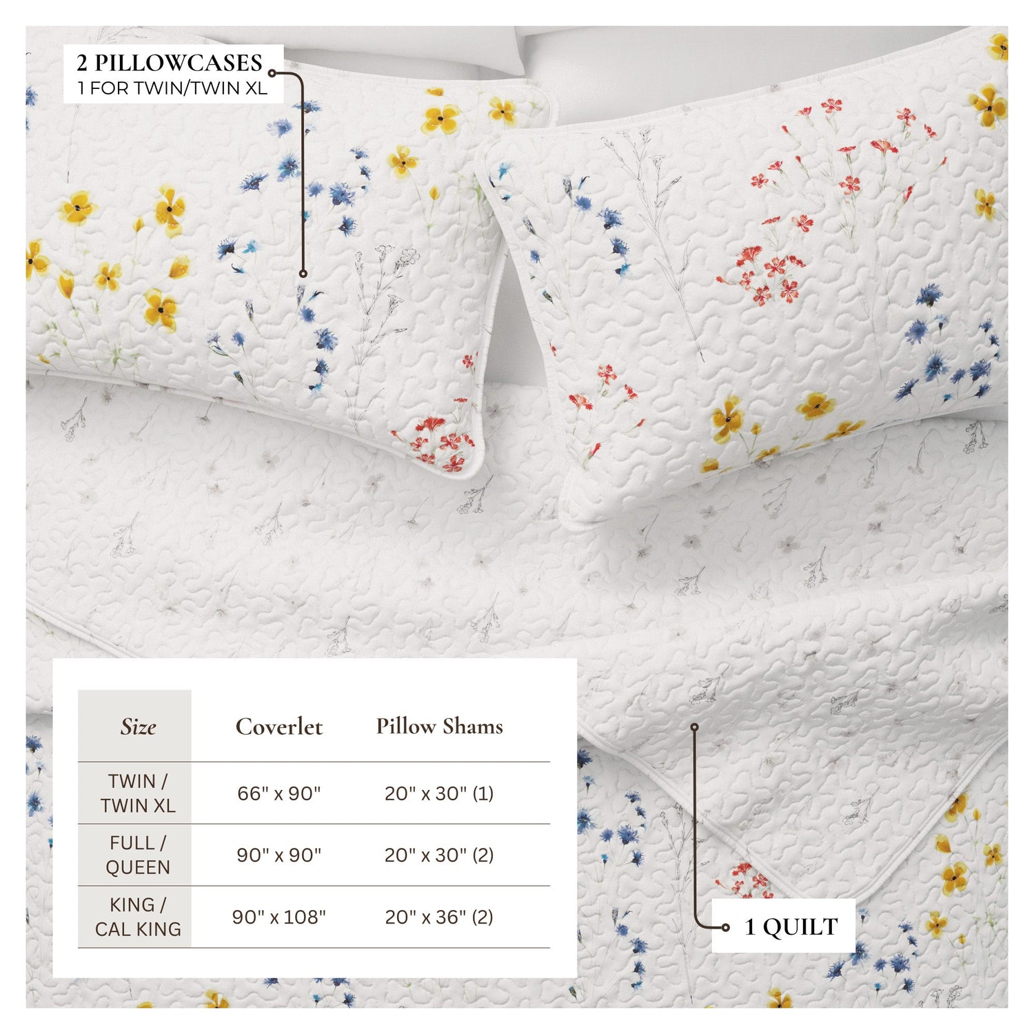 Wildflower Floral Quilt Set - Marianne Collection
