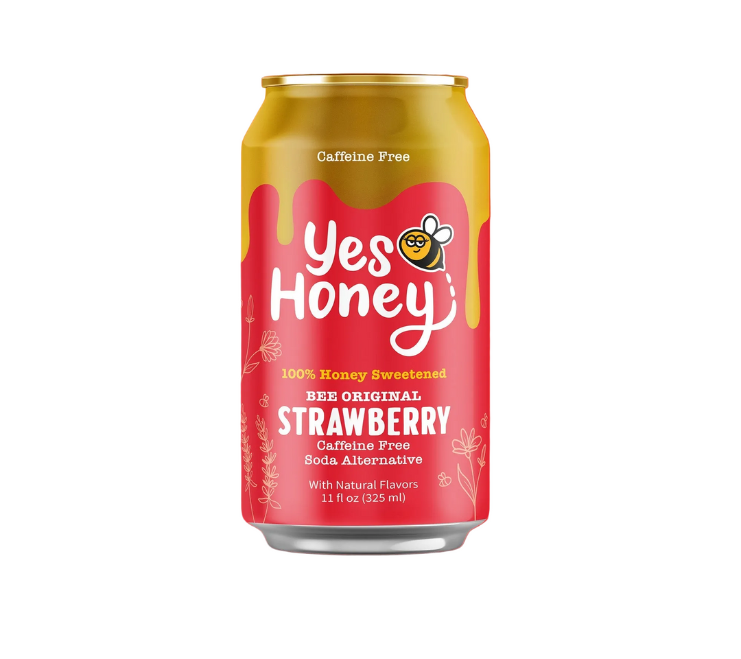 Yes Honey Sparkling Honey Sweetened Strawberry Soda Case