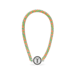 Rainbow beaded headband with round letter charm at front